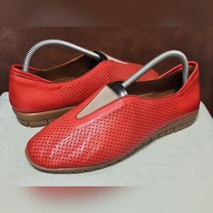 Adesso Womens Slipon Loafers Red Sz 9-9.5(40)